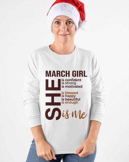 MARCH BORN GIRL – CONFIDENT & STRONG - FOR WOMEN - TLEE03 (SKU2605-04-03)