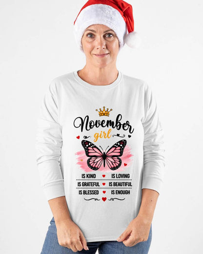 NOVEMBER GIRL BUTTERFLY SHIRT - FOR WOMEN - TLEE11 (SKU2608-593-11)