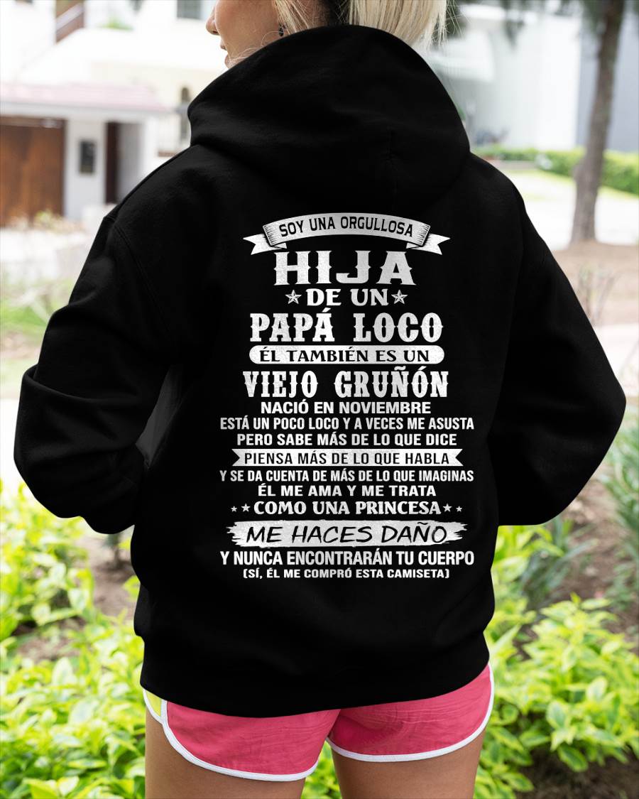 NOVIEMBRE / HIJA DE UN PAPÁ LOCO SHIRT - REGALO DE PAPÁ  - TLEE11 (SKU2606-229-11)