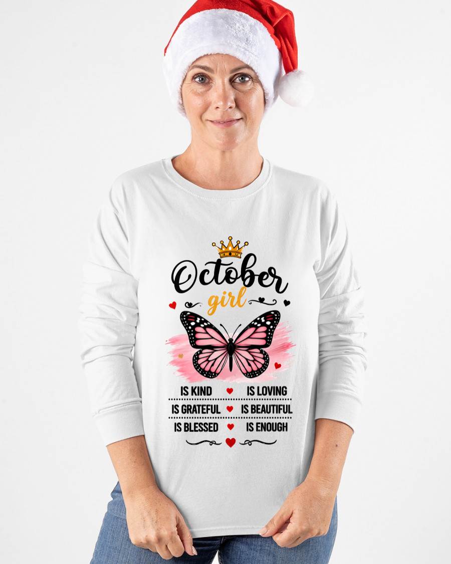 OCTOBER GIRL BUTTERFLY SHIRT - FOR WOMEN - TLEE10 (SKU2608-593-10)