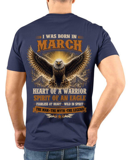 MARCH BORN WARRIOR EAGLE SHIRT DESIGN - FOR MAN - TLEE03 (SKU2605-225-03)