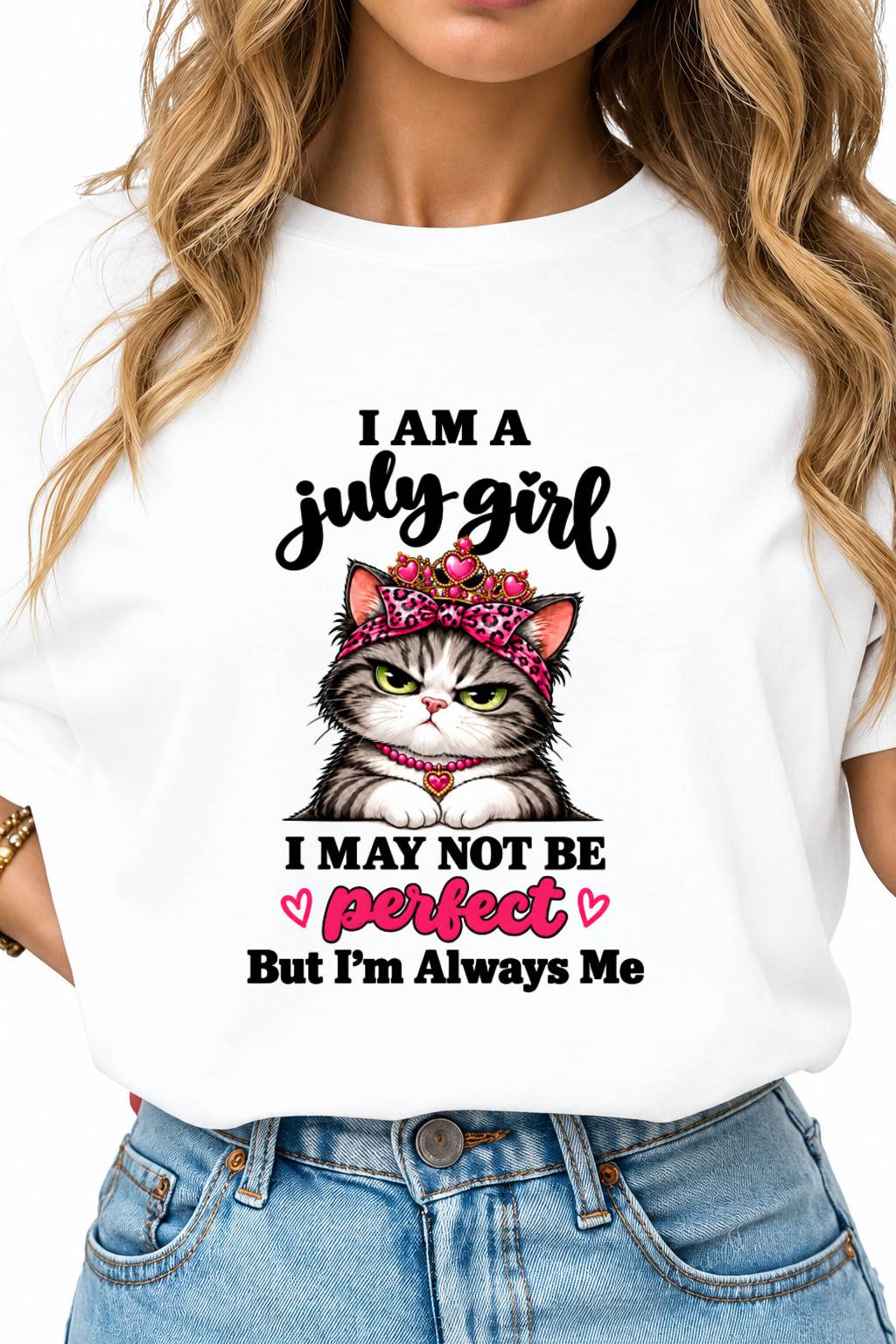 JULY GIRL CAT SHIRT – ALWAYS ME - FOR WOMEN - TLEE07 (SKU2610-100-07)
