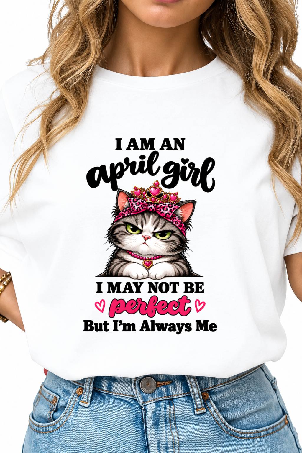 APRIL GIRL CAT SHIRT – ALWAYS ME - FOR WOMEN - TLEE04 (SKU2610-100-04)