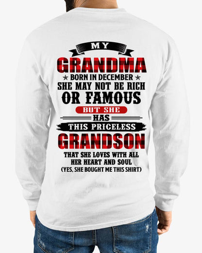 DECEMBER GRANDMA - HER PRICELESS GRANDSON - FROM GRANDMA - TLEE12 (SKU2606-337-12)