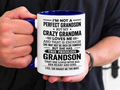 I'm Not a Perfect Grandson – Funny Christmas Gift Mug from Grandma