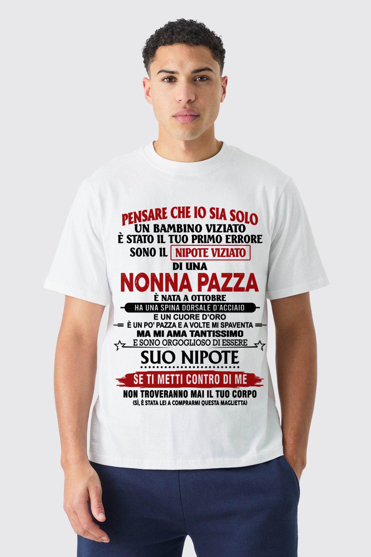 NONNA PAZZA NATA A OTTOBRE – NIPOTE VIZIATO – DALLA NONNA - TLEE10 (SKU2605-334-10)