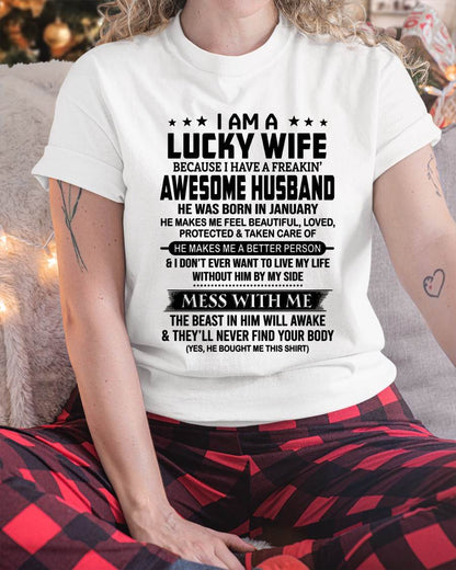 JANUARY BORN HUSBAND'S LUCKY WIFE - FROM HUSBAND - TLEE01 (SKU2605-97-01)
