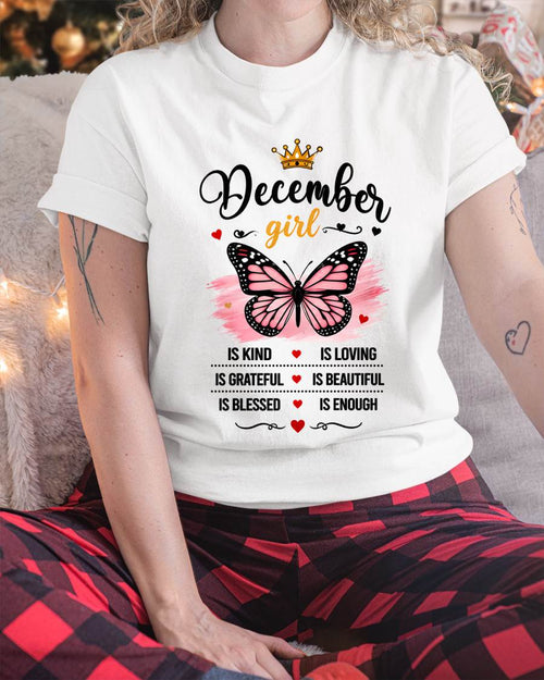 DECEMBER GIRL BUTTERFLY SHIRT - FOR WOMEN - TLEE12 (SKU2608-593-12)