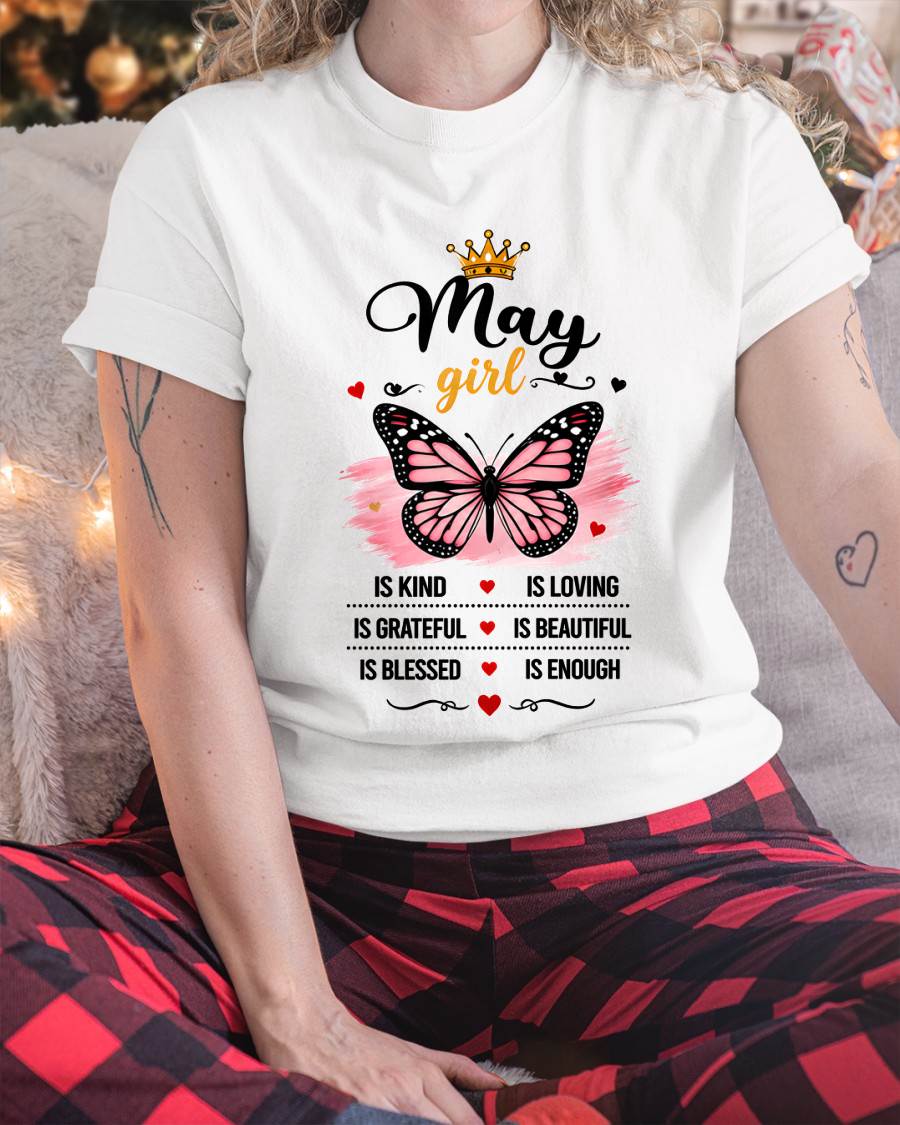 MAY GIRL BUTTERFLY SHIRT - FOR WOMEN - TLEE05 (SKU2608-593-05)