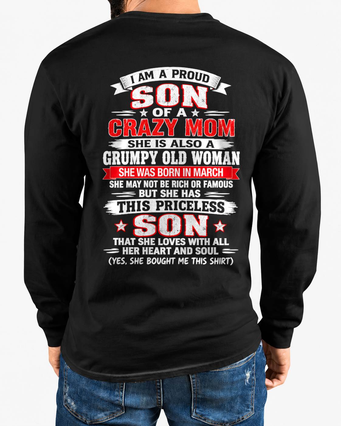 MARCH CRAZY MOM & PROUD SON SHIRT - FROM MOM - TLEE03 (SKU2610-744-03)
