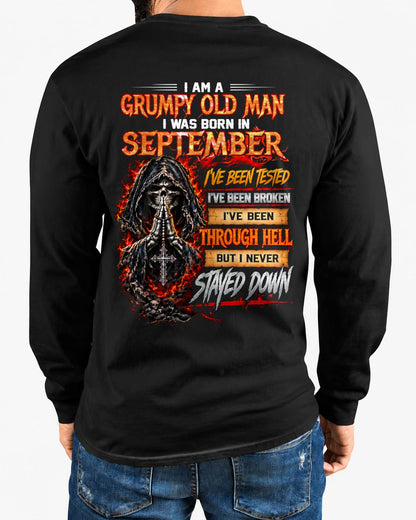 SEPTEMBER BORN GRUMPY OLD MAN – BUILT THROUGH HELL - FOR MAN - TLEE09 (SKU2609-372-09)