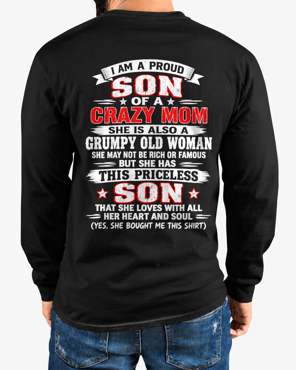 CRAZY MOM & PROUD SON SHIRT - FROM MOM - TLEE00 (SKU2610-744-00)