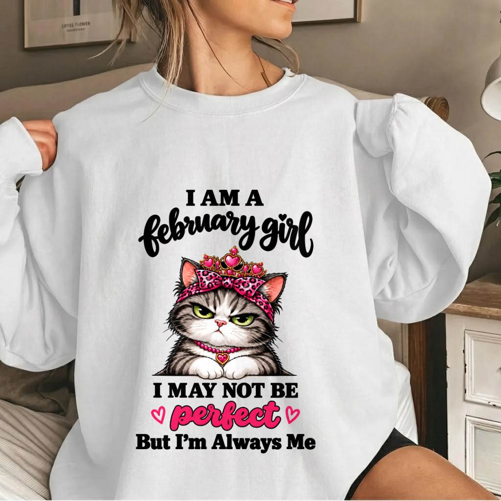 FEBRUARY GIRL CAT SHIRT – ALWAYS ME - FOR WOMEN - TLEE02 (SKU2610-100-02)