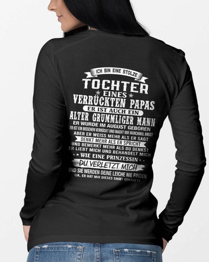 AUGUST / TOCHTER EINES VERRÜCKTEN PAPAS SHIRT - GESCHENK VOM PAPA - TLEE08 (SKU2606-230-08)