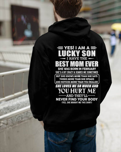 FEBRUARY - YES! I AM A LUCKY SON I HAVE THE BEST MOM EVER - FROM MOM - TLEE02 (SKU2603-145-02)