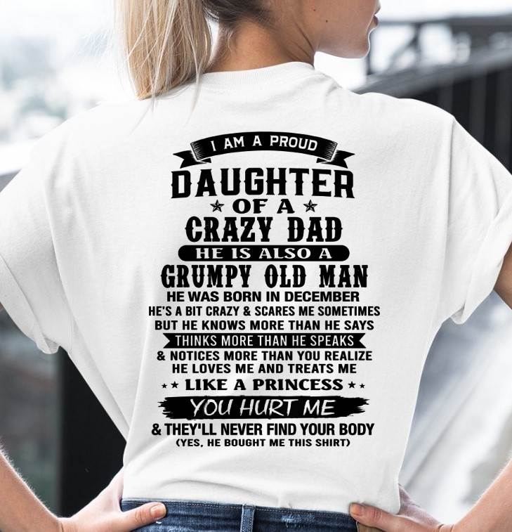 DECEMBER - FUNNY DAD AND DAUGHTER SHIRT - FROM DAD - TLEE12 (SKU2606-394-12)