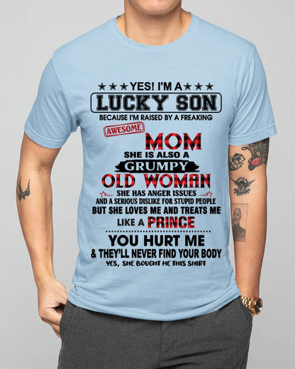 LUCKY SON – PROUD TO BE RAISED BY AN AWESOME MOM - FROM MOM - TLEE00 (SKU2603-106-00)