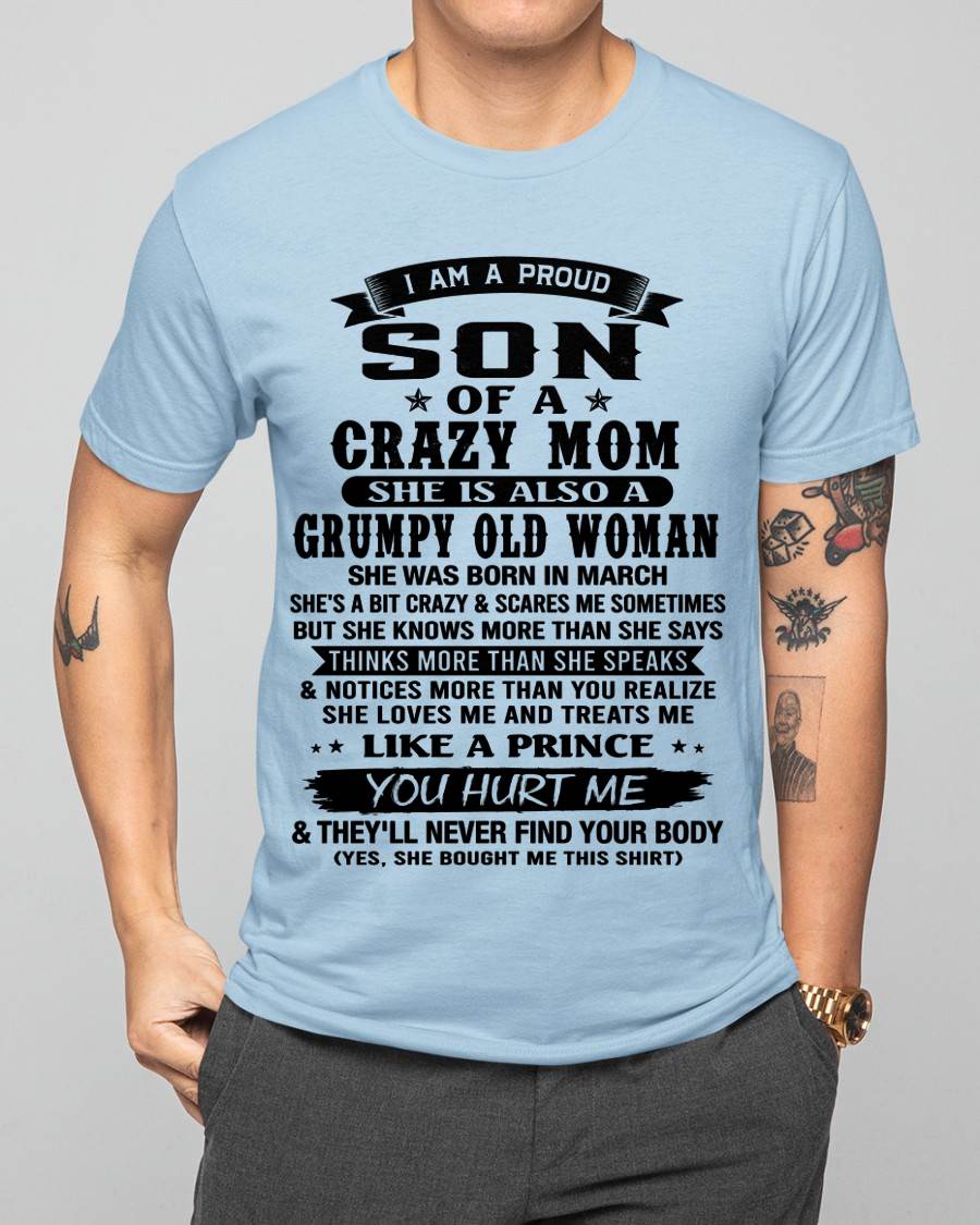 MARCH - PROUD SON OF A FREAKIN' AWESOME MOM - FROM MOM - TLEE03 (SKU2607-60-03)
