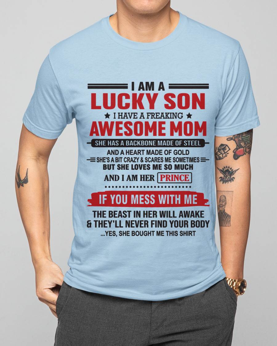 LUCKY SON OF A STRONG AND PROTECTIVE MOM - FROM MOM - TLEE00 (SKU2602-97-00)