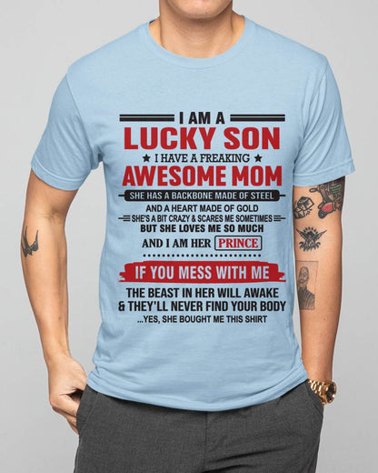 LUCKY SON OF A STRONG AND PROTECTIVE MOM - FROM MOM - TLEE00 (SKU2602-97-00)
