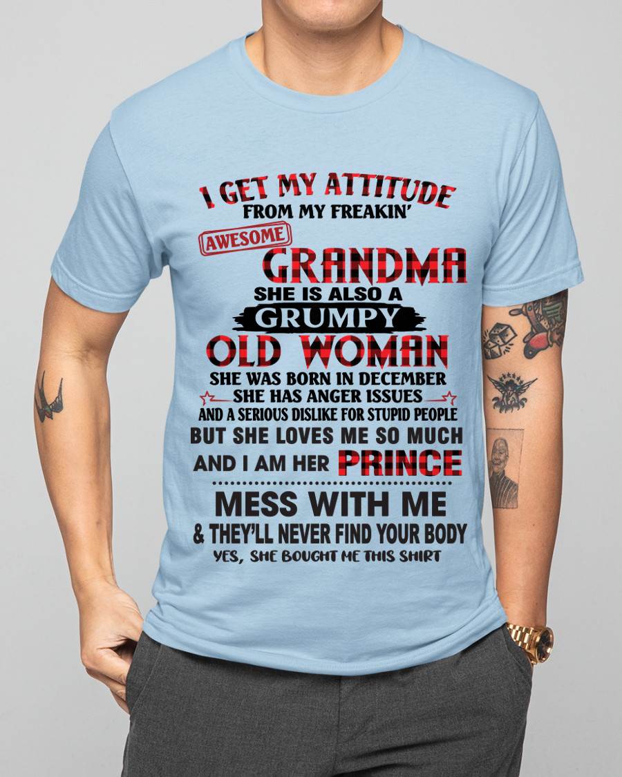 DECEMBER - I GET MY ATTITUDE FROM MY FREAKIN’ AWESOME GRANDMA - FROM GRANDMA - TLEE12 (SKU2603-157-12)