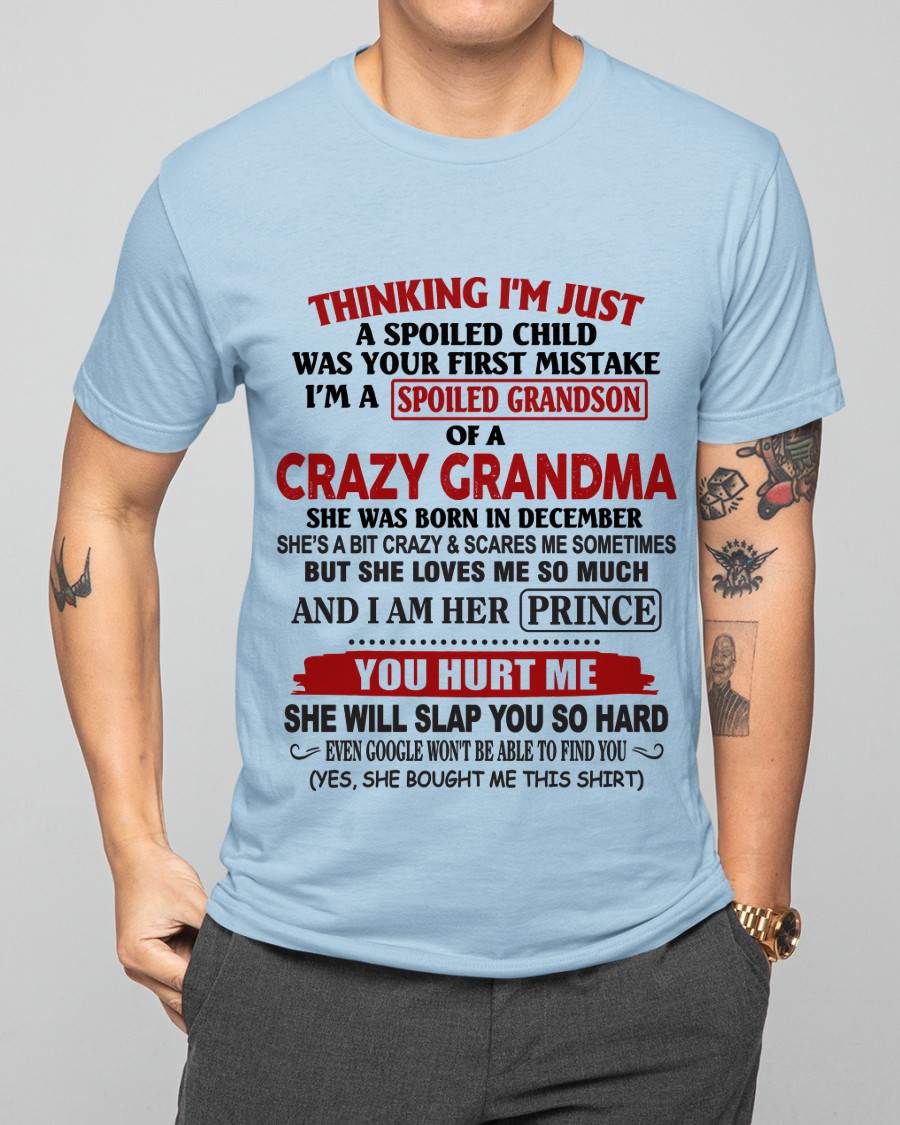 DECEMBER - GRANDMA’S BOY – LOVED, SPOILED & PROTECTED - FROM GRANDMA - TLEE12 (SKU2602-128-12)