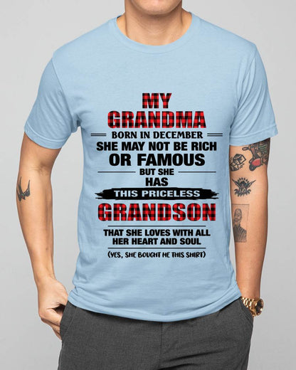 DECEMBER GRANDMA LOVES ME – PRICELESS GRANDSON GIFT- FROM GRANDMA - TLEE12 (SKU2604-260-12)