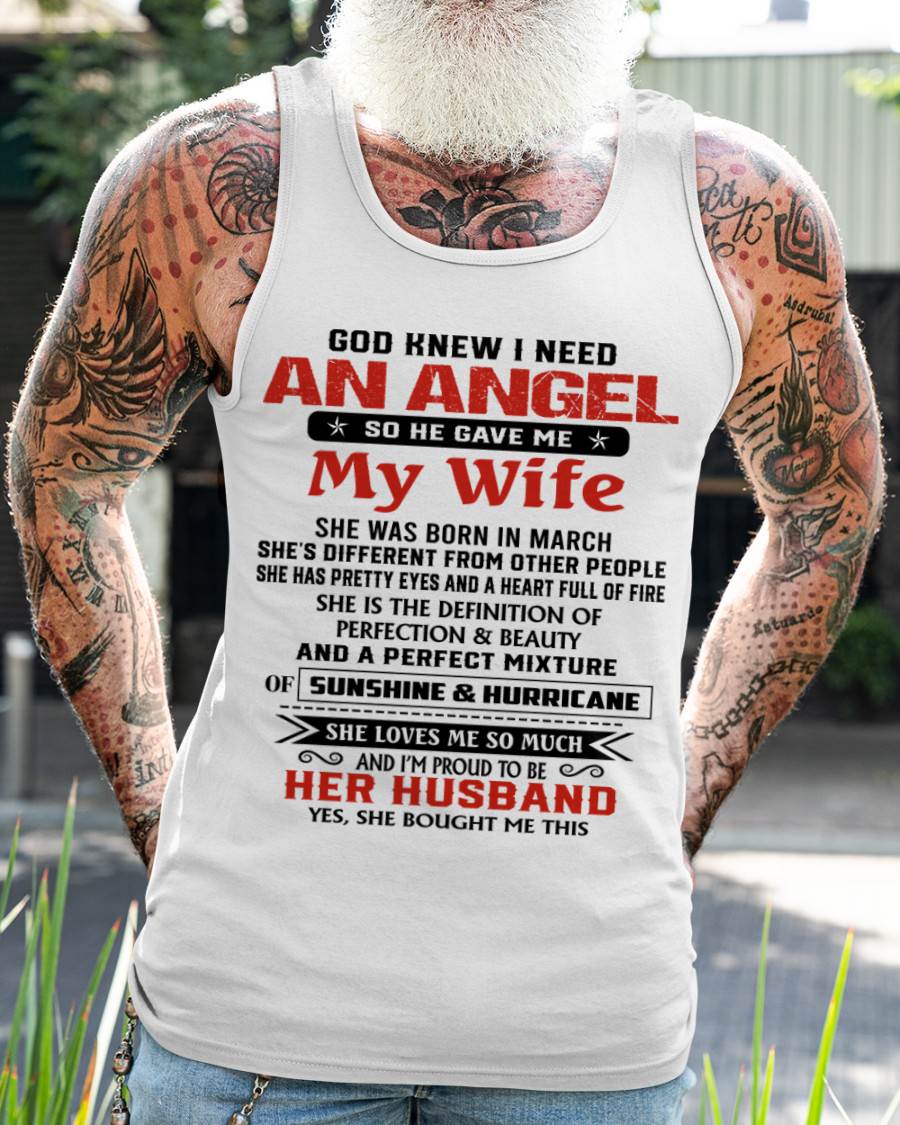 MARCH - GOD KNEW I NEEDED AN ANGEL SO HE GAVE ME MY WIFE - FROM WIFE - TLEE03 (SKU26T-01-54-03)