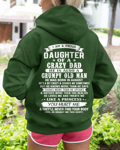 AUGUST - PROUD DAUGHTER OF A CRAZY DAD - FROM DAD - TLEE08 (SKU2606-70-08)