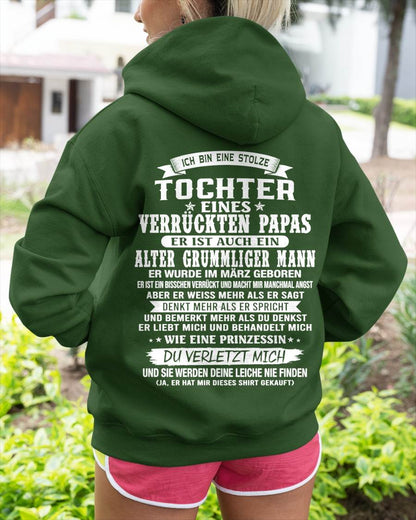 MÄRZ / TOCHTER EINES VERRÜCKTEN PAPAS SHIRT - GESCHENK VOM PAPA  - TLEE03 (SKU2606-230-03)