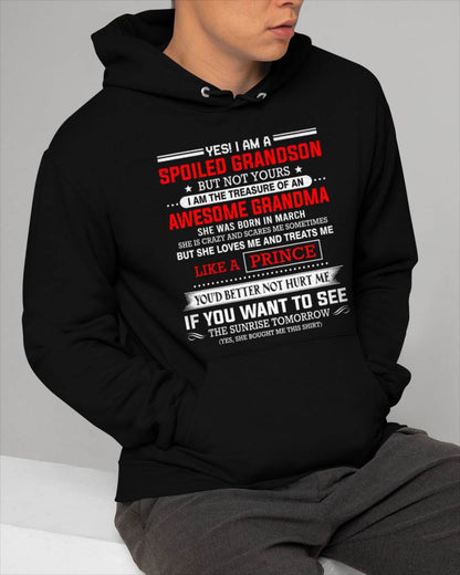 MARCH - SPOILED GRANDSON BUT NOT YOURS – PROUD TREASURE OF AN AWESOME GRANDMA - FROM GRANDMA - TLEE03 (SKU2604-186-03)