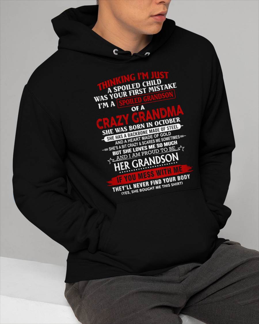 OCTOBER - THINK I'M SPOILED? WRONG—I'M A CRAZY GRANDMA’S GRANDSON - FROM GRANDMA - TLEE10 (SKU2603-186-10)