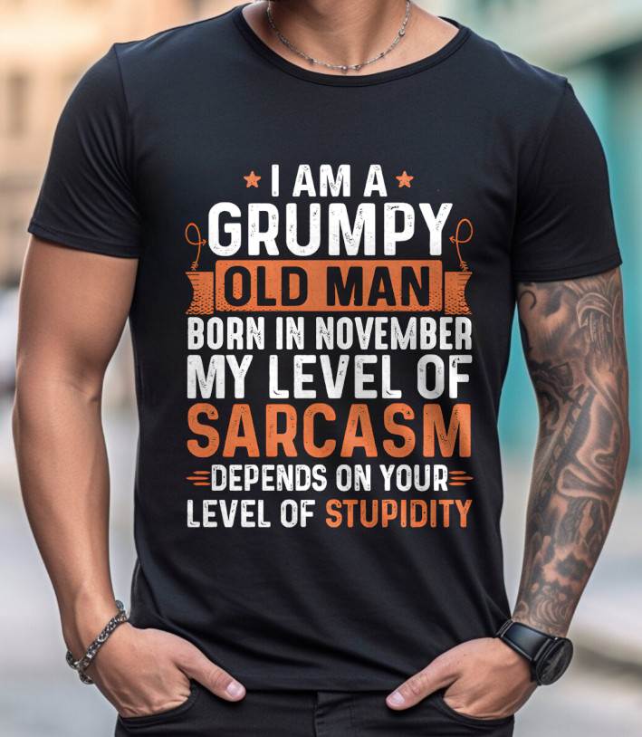 NOVEMBER - SARCASTIC LEVEL: DEPENDS ON YOUR STUPIDITY SHIRT - GIFT FOR MAN - TLEE11 (SKU10-70-11)