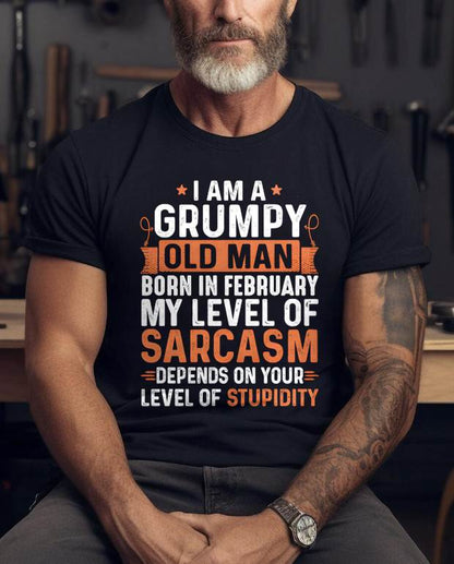 FEBRUARY - SARCASTIC LEVEL: DEPENDS ON YOUR STUPIDITY SHIRT - GIFT FOR MAN - TLEE02 (SKU10-70-02)