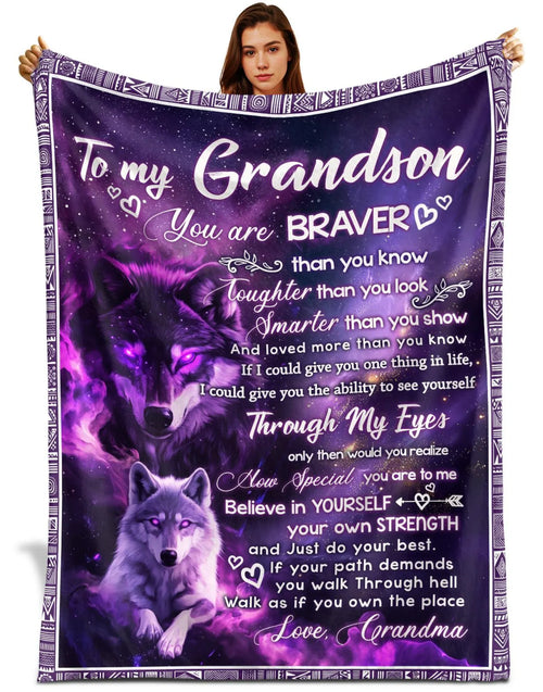 Special Gift For Your Grandson Blanket - From Grandma06