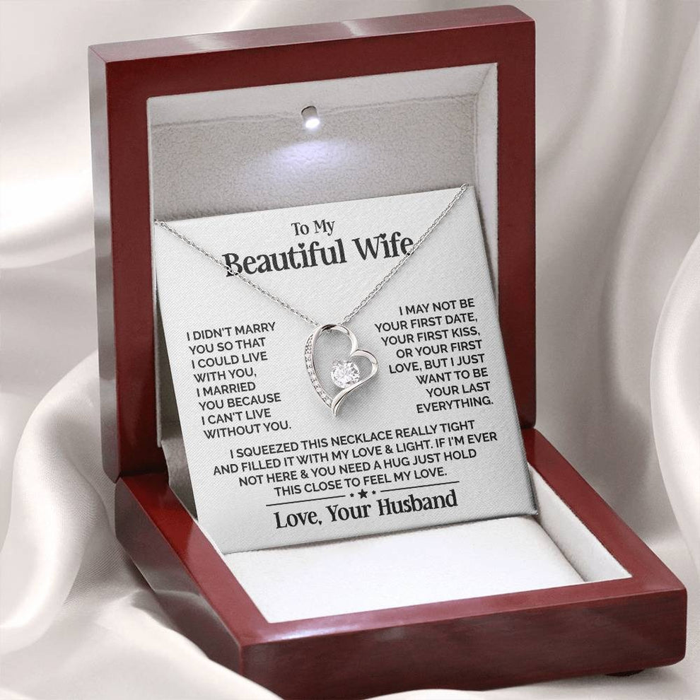 TO MY WIFE - GIFT FROM HUSBAND "My Beautiful Wife" - Forever Love Necklace