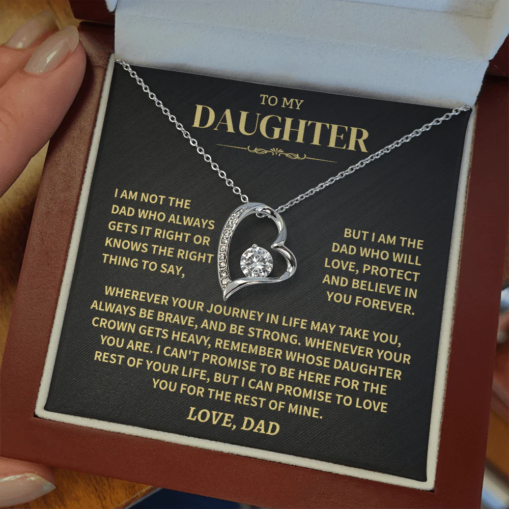 TO MY DAUGHTER "Whenever Your Crown Gets Heavy" - GIFT FROM DAD NTTD00 - Forever Love Necklace