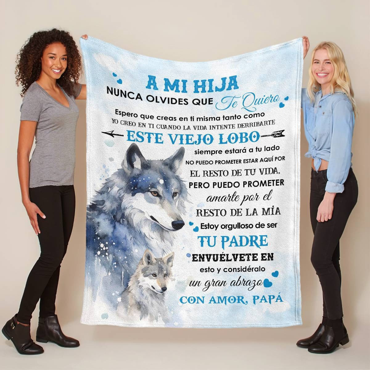 Manta para Hija – Regalo de Consuelo y Calidez de Papá Manta Acolchada de Forro Polar Sherpa NTTDsp
