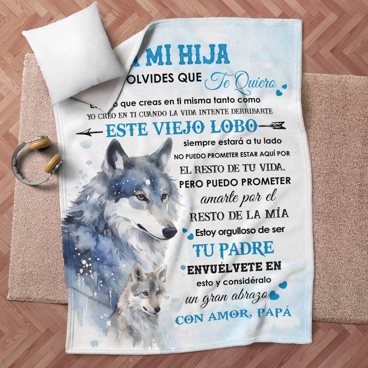 Manta para Hija – Regalo de Consuelo y Calidez de Papá Manta Acolchada de Forro Polar Sherpa NTTDsp