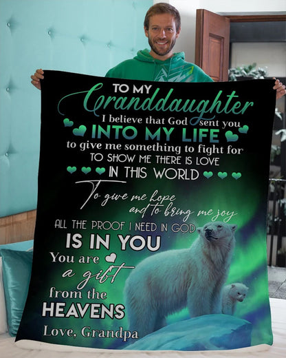 TO MY GRANDDAUGHTER - GIFT FOR GRANDDAUGHTER - Sherpa Fleece Quilt Blanket (SKUB09-134)