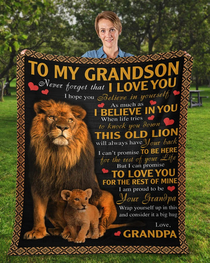 BLANKET FOR GRANDSON – COMFORT & WARMTH GIFT FROM GRANDPA  Sherpa Fleece Quilt Blanket NTTD00 (SKUB09-113)