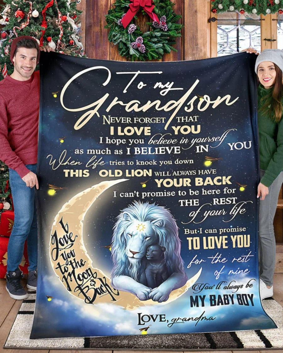 BLANKET FOR GRANDSON – COMFORT & WARMTH GIFT FROM GRANDMA  Sherpa Fleece Quilt Blanket NTTD00 (SKU-CHAU-B19)
