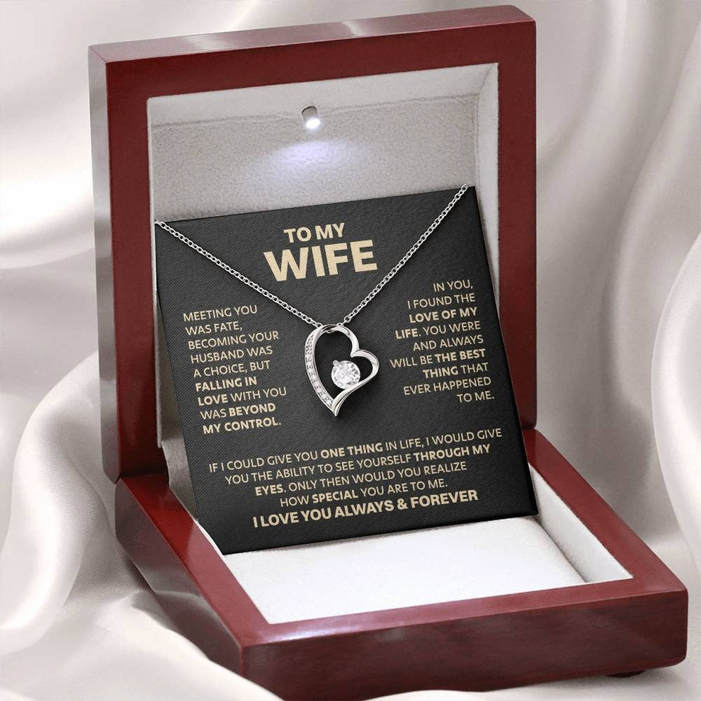 TO MY WIFE - GIFT FROM HUSBAND "Meeting You Was Fate" - Forever Love Necklace