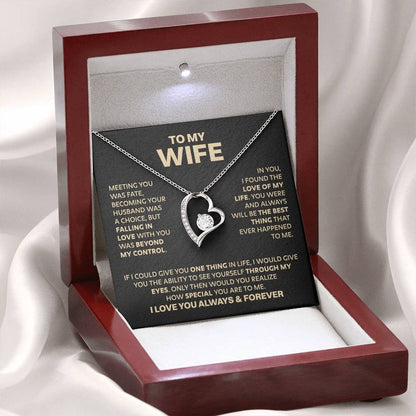 TO MY WIFE - GIFT FROM HUSBAND "Meeting You Was Fate" - Forever Love Necklace