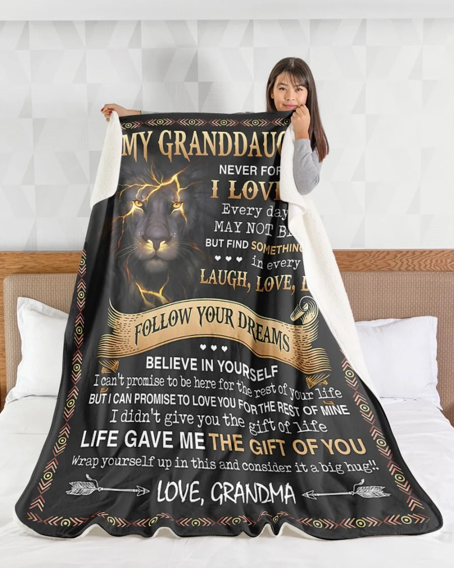 BLANKET FOR GRANDDAUGHTER – COMFORT & WARMTH GIFT FROM GRANDMA  Sherpa Fleece Quilt Blanket NTTD00 (SKUB09-41)