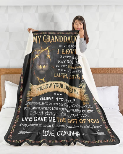 BLANKET FOR GRANDDAUGHTER – COMFORT & WARMTH GIFT FROM GRANDMA  Sherpa Fleece Quilt Blanket NTTD00 (SKUB09-41)