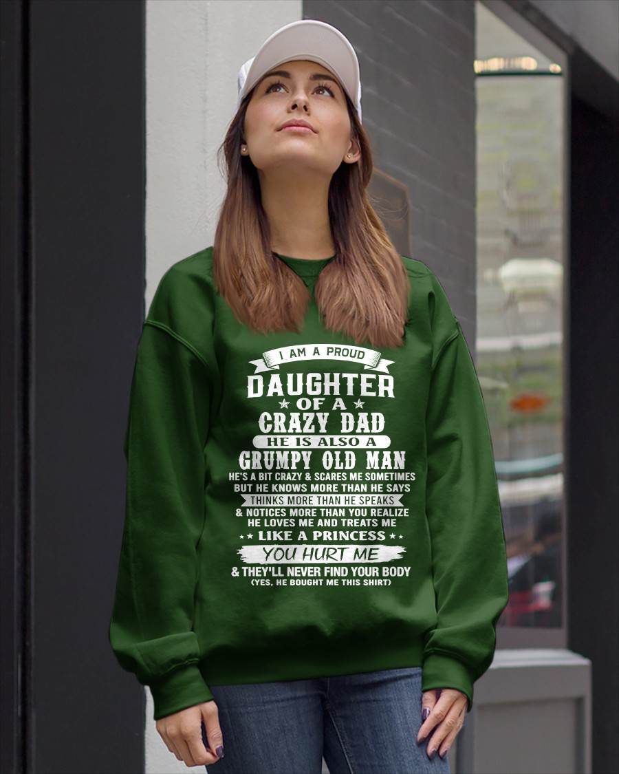 CRAZY DAD PROUD DAUGHTER SHIRT - FROM DAD - TLEE00 (SKU2607-221-00)