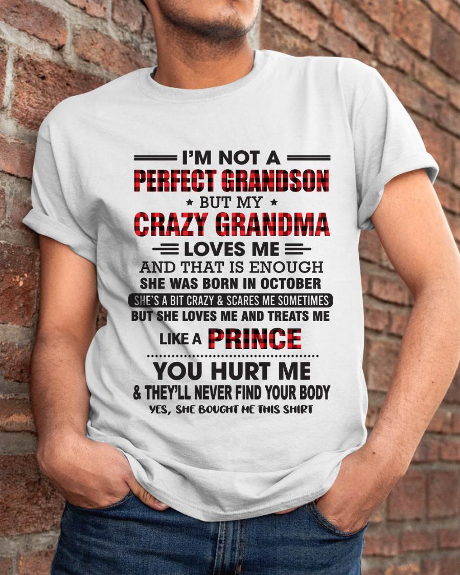 OCTOBER - PROUD GRANDSON OF A CRAZY GRANDMA - FROM GRANDMA - TLEE10 (SKU2603-71-10)