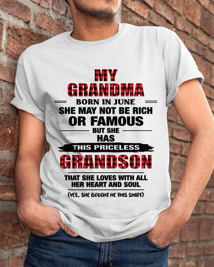JUNE GRANDMA LOVES ME – PRICELESS GRANDSON GIFT- FROM GRANDMA - TLEE06 (SKU2604-260-06)