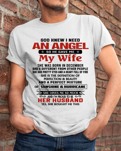 DECEMBER - GOD KNEW I NEEDED AN ANGEL SO HE GAVE ME MY WIFE - FROM WIFE - TLEE12 (SKU26T-01-54-12)